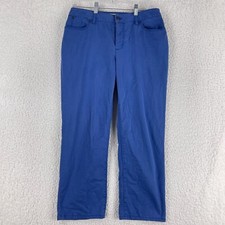 Talbots Curvy Straight Leg Chino Pants Womens Size 6 Blue Mid-Rise Flat Front
