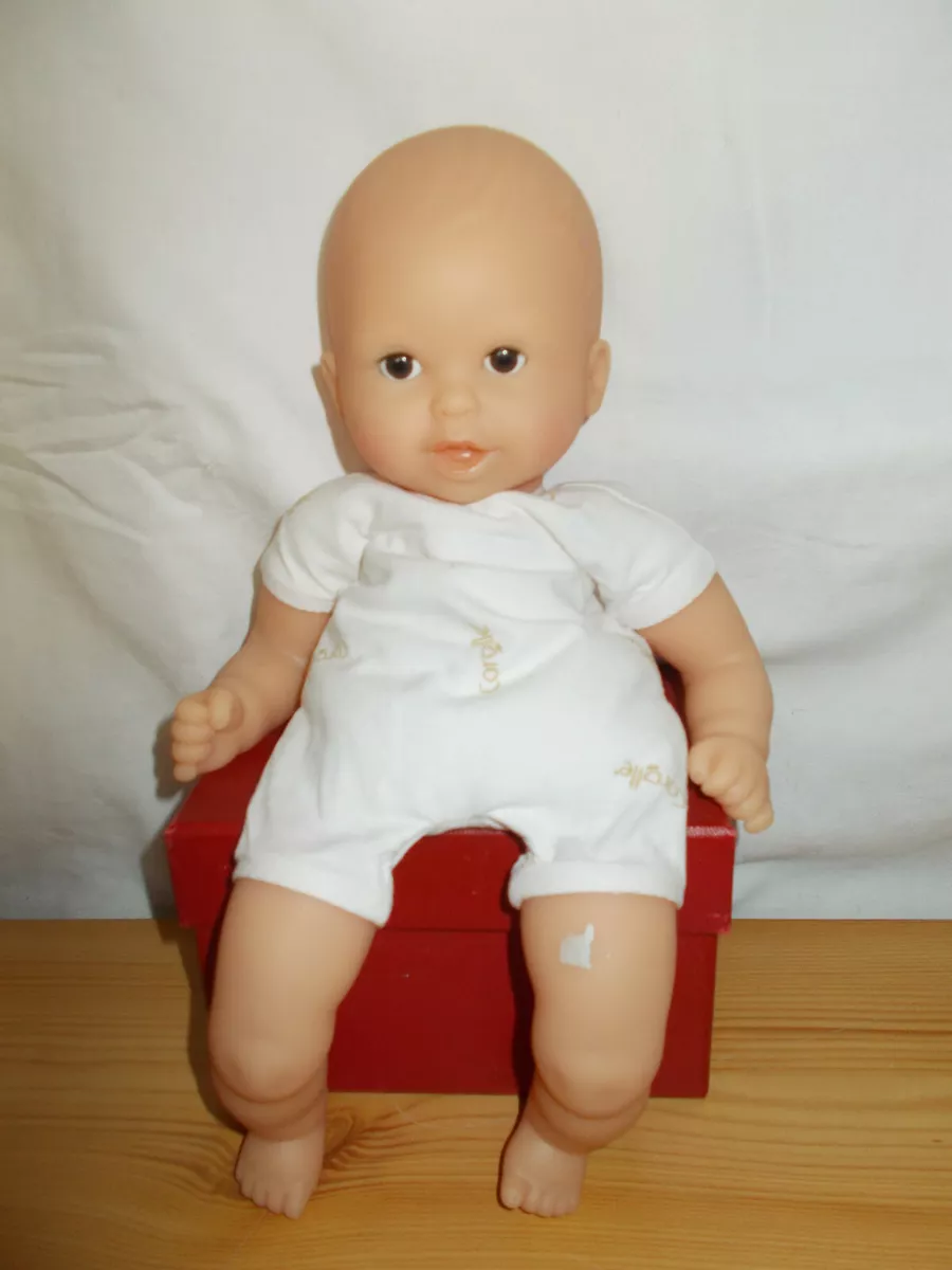 Vintage COROLLE doll bald boy baby body granules 2004 30cm