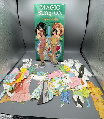 Vintage Whitman Magic Stay On Paper Dolls Great Pat and Sara