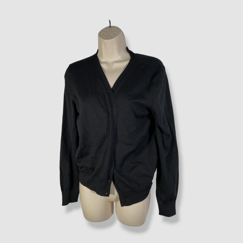$1,300 Loewe Women's Black Long Sleeve Charm Cardigan Sweater Size M