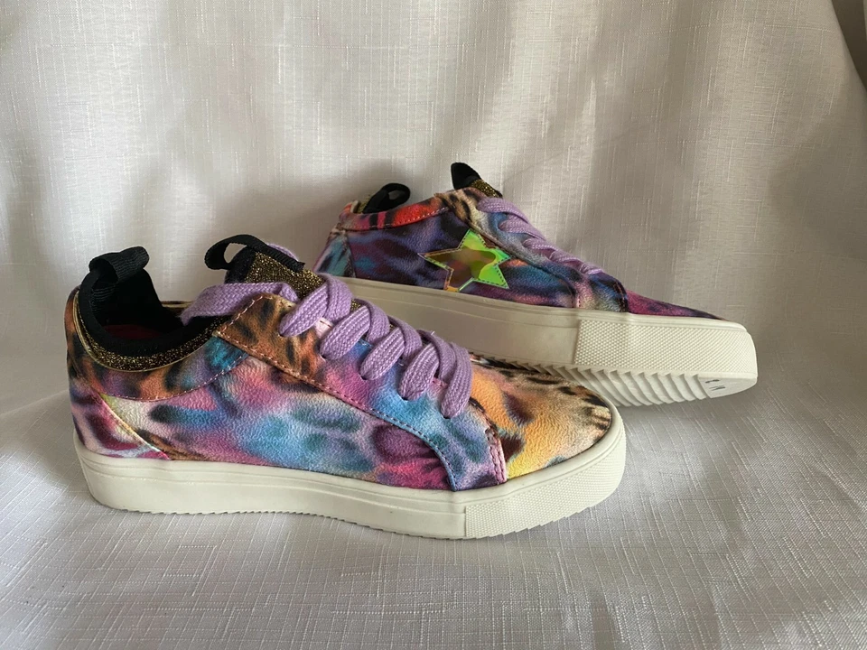 ZAPATOS DEPORTIVOS STEVE MADDEN NIÑAS JZENN MULTICOLOR LEOPARDO DE CAÑA BAJA TALLA ESTRELLA 2 Foto 2 de 2