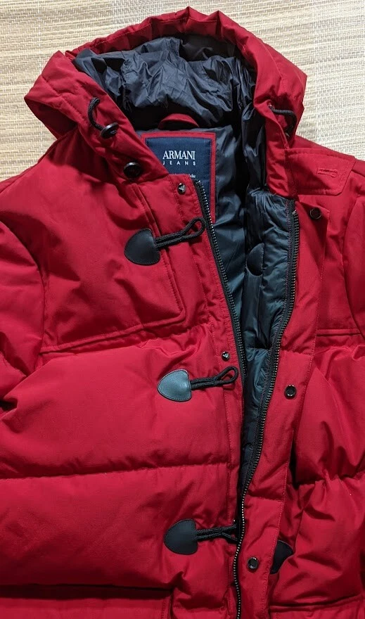 Armani Jeans jacket/parka men's long down hooded size 52/XL/L-US water repellent - Image 4 of 4