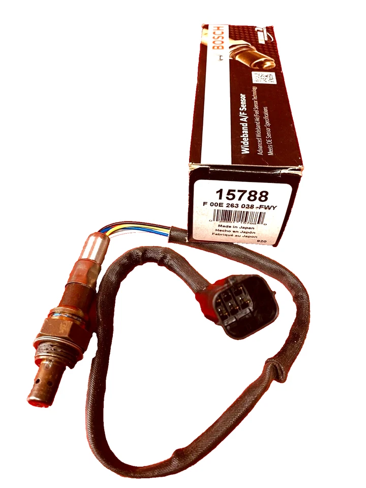 Sensor de oxígeno relación combustible aire BOSCH 15788 PARA MAZDA 3, 3 Sport, 5 HECHO EN JAPÓN Foto 3 de 4