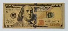 100 Dollari USA USD "Laminata Oro"  Serie 2009 A - Benjamin Franklin