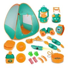 Kids Camping Set Tent Gear Toy with Pretend Play Outdoor For Baby Birthday gift