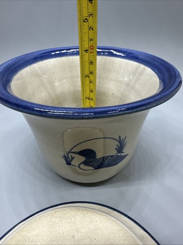 Brinker Pots Stoneware Blue Duck Dip Crock Kansas City Made In USA - Picture 8 of 11