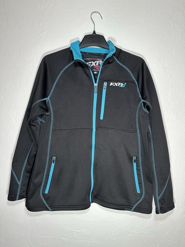 FXR Women's Performance Athletic Black Turquoise Full Zip Racing Jacket Size 16 - 第 1/4 張圖片