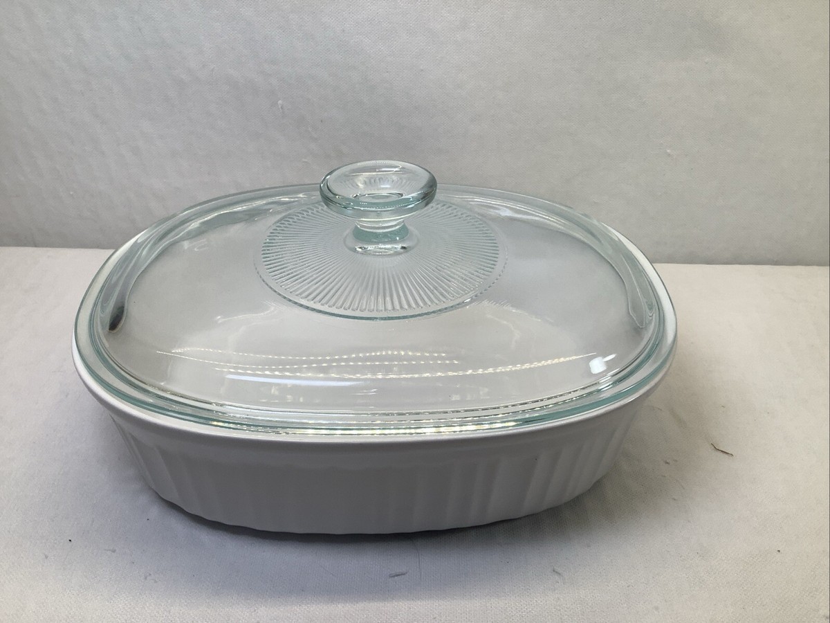 Corning Ware French White F-12-B Oval 1/2 Qt Oval Casserole w/  F-12-a Lid
