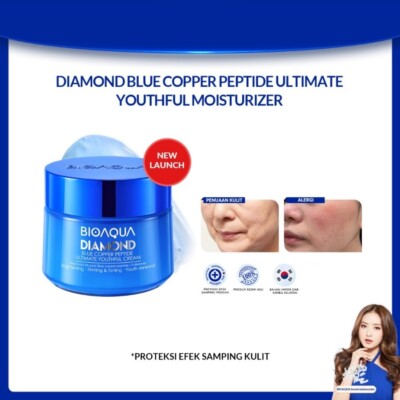 BIOAQUA Diamond Blue Copper Peptide Ultimate Youthful Cream 50g US Free Tax