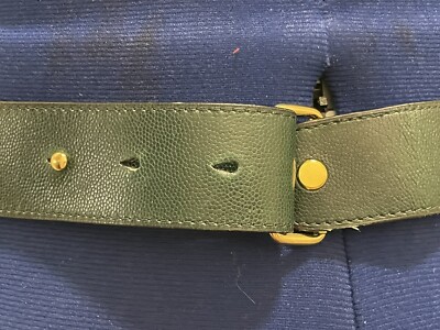 Vintage 80s KARL LAGERFELD Green/Gold Iconic Logo Belt, Made In Paris France Vintage 80s KARL LAGERFELD Green/Gold Iconic Logo Belt, Made  main image 4