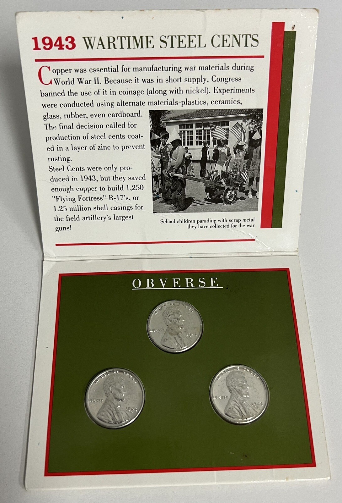 1943 Wartime Steel Cents, Lincoln Wheat Penny: 1994 Littleton Coin ...