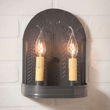 Double Punched Tin Willow Wall Sconce in 2 Color Choices. 