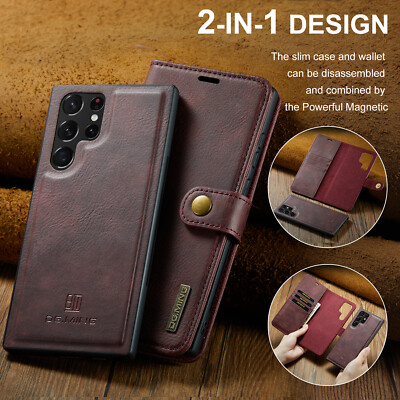 For iPhone 14 13 12 11 Pro Max Mini SE Wallet Case Detachable Leather Flip Cover
