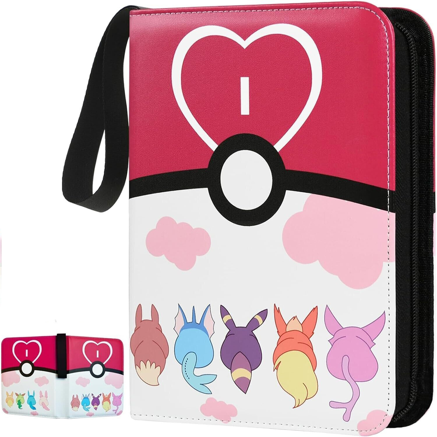 Card Binder Pokemon Cards Binder Holder Fits 400 Cards w/ 50 Removable Sleeves