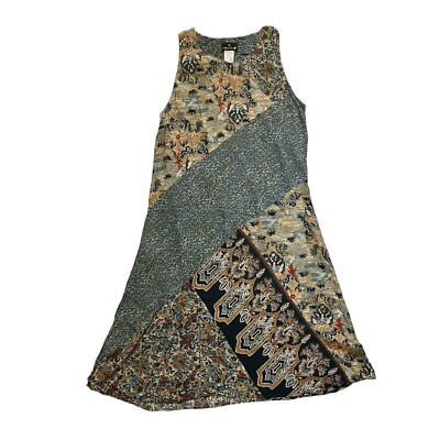 NWOT Carol Little Maxi Dress Womens 14 Blue Floral Sleeveless Cottagecore Boho