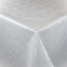 Wachstuch Tischdecke Damast geprägt 03030-01 weiß Rosen Blumen eckig rund oval