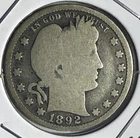 1892-P Barber Quarter - Free Shipping - (29-2)