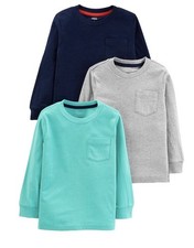 Carter&rsquo;s Long Sleeve Shirts, Boys Size 2T, Blue/Turquoise/Grey (3 PACK)