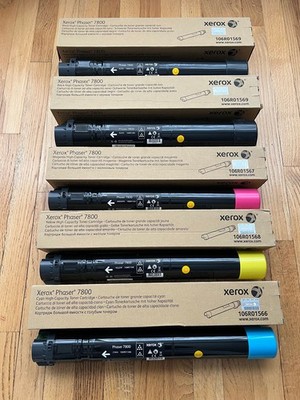 Xerox Phaser 7800 High Capacity Toner Cartridges Package: C, M, Y, and K X 2