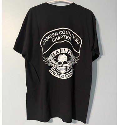 Harley Owners Group Size L HOG Camden County NJ Chapter T-Shirt Black  0675