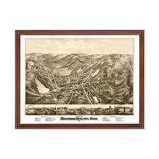 Old Map of Stafford Springs, CT 1878 - Vintage Stafford Spri