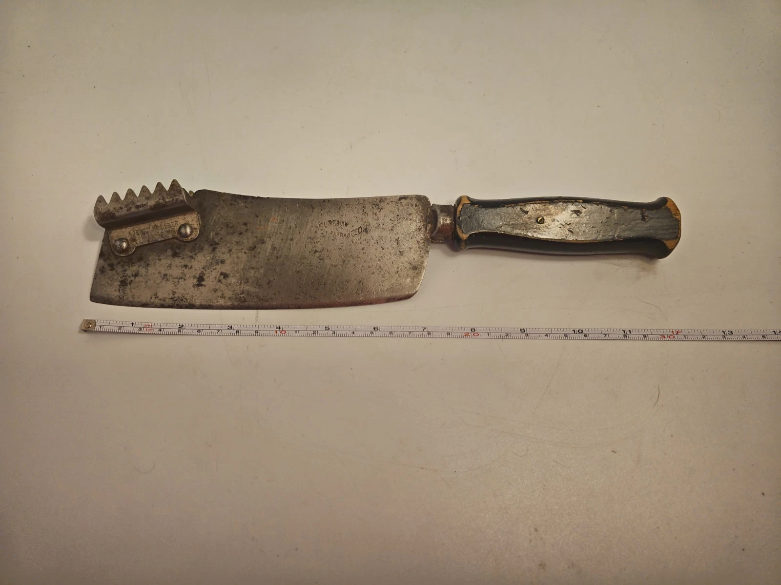 Superior Warranted Cleaver w/ Meat Tenderizer Pat’d 1907 Unique Butcher Knife