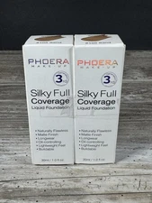 Lot Of 2 PHOERA Make-up.Silky Full Coverage. Liquid Foundation. 105 Sand