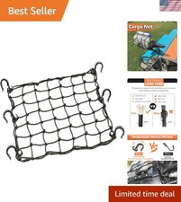 Small Cargo Net 15"x15" Stretches to 30"x30" with Thicken Hooks Natural Lat...