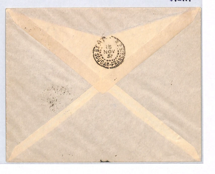 Cubierta de correo aéreo SUDÁN FRANCÉS AOF Air France primer vuelo Kayes Bamako 1937 YH245 Foto 3 de 4