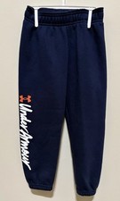Under Armour Fleece Sweatpants Elastic Waist Black Kids Size 4. Navy Blue NWT