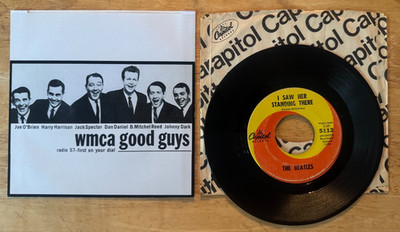 45 7'' SP THE BEATLES CAPITOL 5112 I WANT TO HOLD YOUR HAND RARE WMCA GOOD GUYS