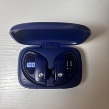  Ear Buds Wireless Earbuds Bluetooth Headphones with 80H Playtime LED Sky Blue