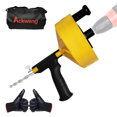 #ad #ad Drain Snake 50 Ft Plumbing for Sink with Drill Attachment Yellow $72.22