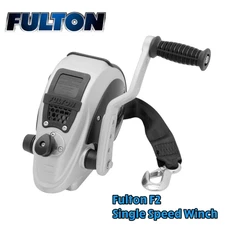 FULTON F2 TRAILER WINCH 2,000 lb W/ 20' X 2" STRAP & HOOK ADJUSTABLE HANDLE BOAT