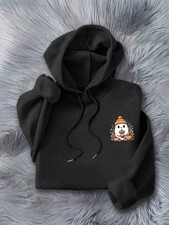 Womens Horse Lover Hoodie with Galloping Horse Graphic Black Pullover