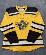 Misfits Band x Reebok Custom Hockey Jersey #33 Yellow Gold Adult Mens XXL