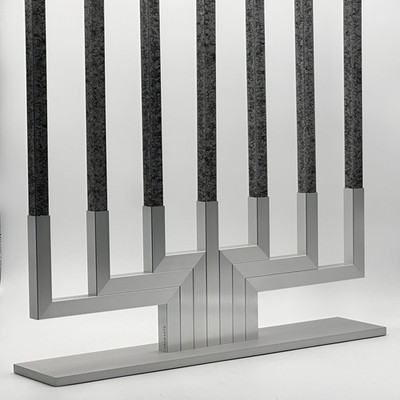 Amabiente Moderner Aluminium Kerzenleuchter 7 Arme + 7 Kerzen in Steinoptik 40 cm