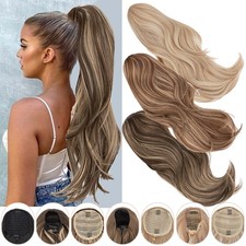 Drawstring Ponytail Real Thick Clip in Hair Extension As Human Layered Pony Tail
