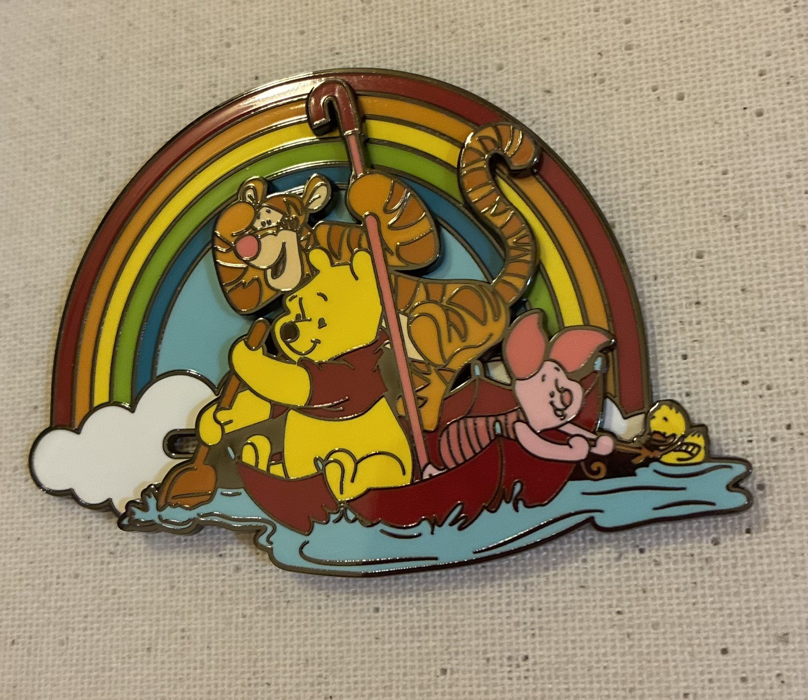 Loungefly Disney Winnie the Pooh Rainy Day Umbrella Slider Rainbow LE 3" Pin