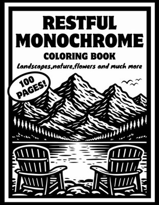 Restful Monochrome Coloring Book: Reverse Coloring book with Designs in black an