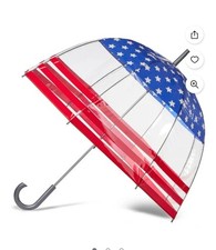 Totes Patriotic Bubble Umbrella   Stars  Stripes Edition - NWT