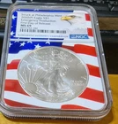 2020-P MS69 Silver Eagle Emergency Production FDOI Type 1 With Rare Flag Core...