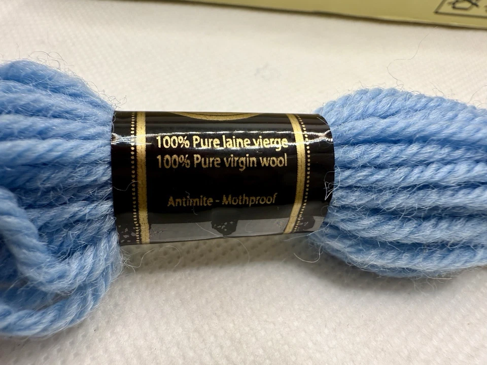 DMC Laine Colbert Yarn Blue Tapestry Wool Needlepoint Pullskein Lot Of 10 In Box - Image 2 of 4