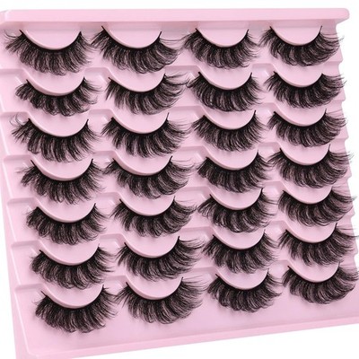 False Eyelashes Fluffy Cat Eye Faux Mink Volume 3D Fake Eyelashes 14 Pairs