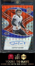 2021 Panini Spectra #SIG-JT Justin Tucker Signatures Neon Orange 5/5 SSP
