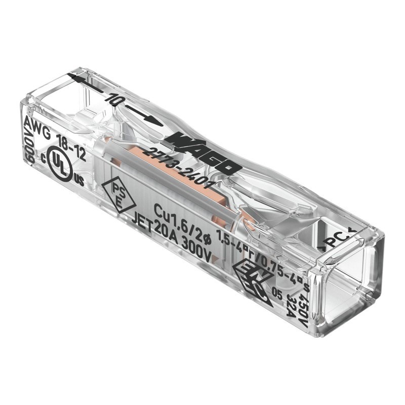 WAGO 2773-2401 PUSH WIRE Inline Splicing Connector 2-Conductor - Pack of 100 - Image 4