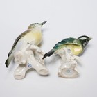 VTG Pair Of Karl Ens Porcelain Bird Figurines Blue Tit & Flycatcher Signed 2pc — photo 6