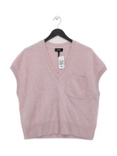 ME+EM Damen Pullover S Rosa 100% Kaschmir V-Ausschnitt Weste