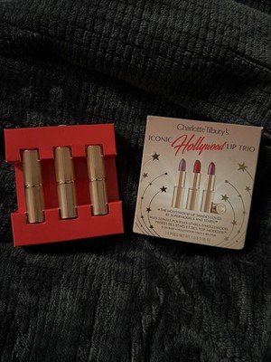 Charlotte Tilbury Iconic Hollywood Lip Trio Minis   Icon Baby, Vixen, 90s Pink
