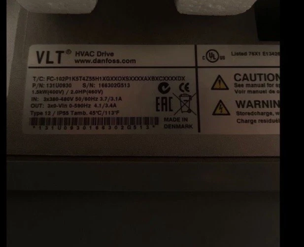 Danfoss Frequenzumrichter - 1,5KW - 131U0930 - FC-102P1K5T4Z55 - 2STK - Bild 2 von 2